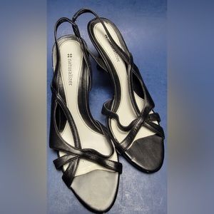 NWOT. Naturalizer Prissy Women's Heels Shoes Slip On Slingback Black leather